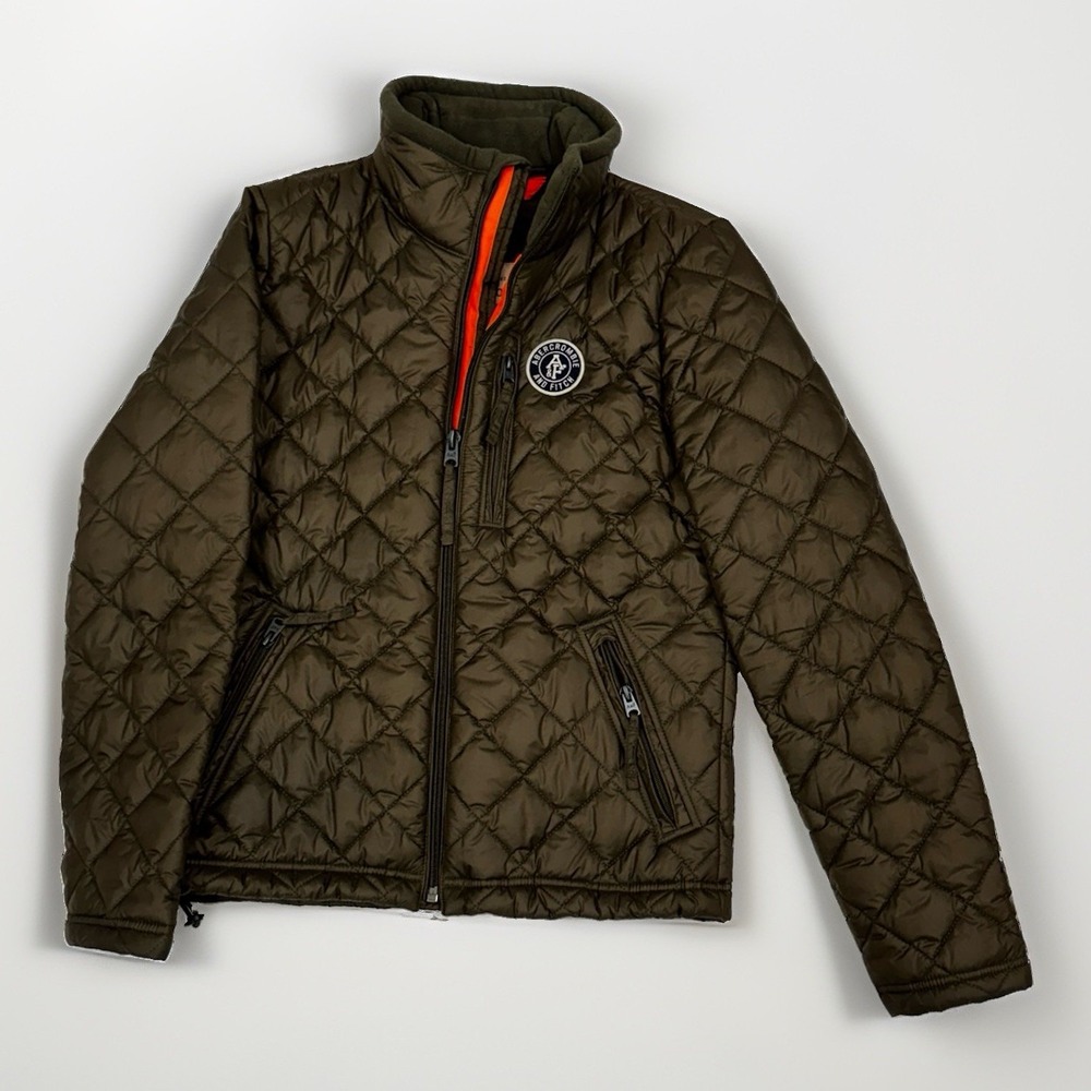 Abercrombie & Fitch Men's Packable Puffer Jacket Lightweight Sz Small EUC